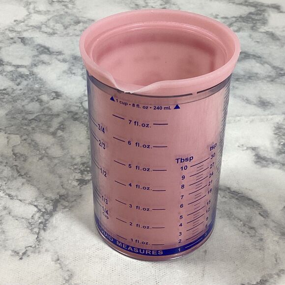 Pampered Chef Mini Measure All Cup Pink Breast Cancer 9897 Dry Liquid 1 Cup - Picture 1 of 5